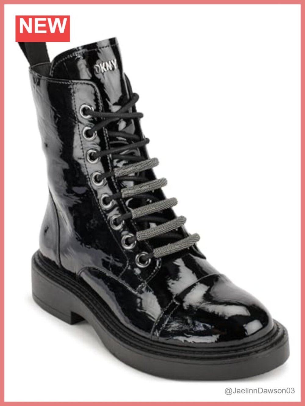 Faux Leather Lace Up Combat Bootie Ankle Zipper Fashion Boot